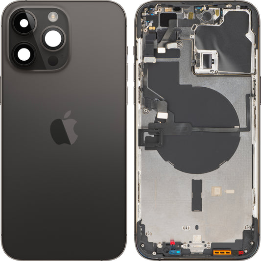 Battery Cover Apple iPhone 14 Pro Max, With Half Case, Black (Space Black), Swap