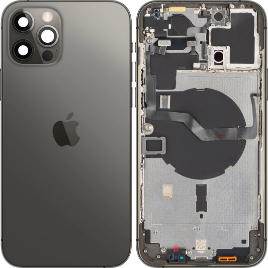 Apple iPhone 12 Pro Max Couvercle de batterie, avec demi-case, noir (graphite), Swap