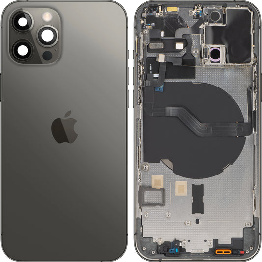 Apple iPhone 12 Pro Battery Cover, avec demi-case, noir (graphite), Swap