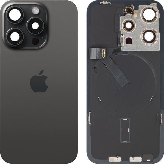 Apple iPhone 15 Pro Battery Cover, Noir (Black Titanium), Swap