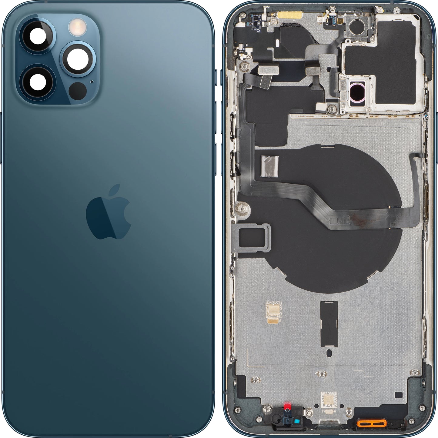 Apple iPhone 12 Pro Max Battery Cover, avec demi-case, Bleu (Pacific Blue), Swap