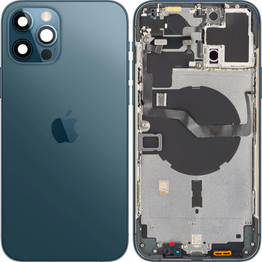 Apple iPhone 12 Pro Max Battery Cover, avec demi-case, Bleu (Pacific Blue), Swap