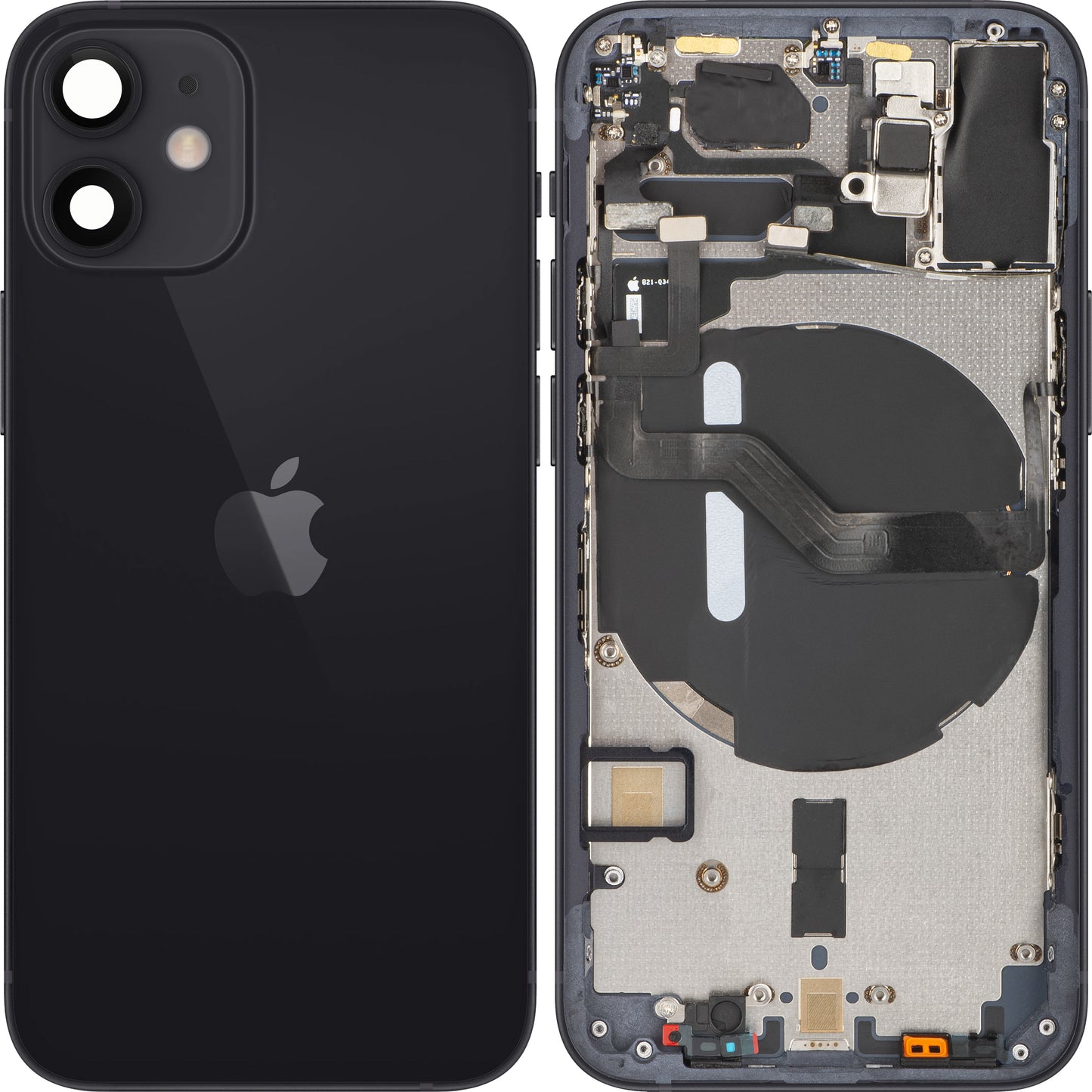 Apple iPhone 12 mini Battery Cover, With Middle Case, Black, Swap