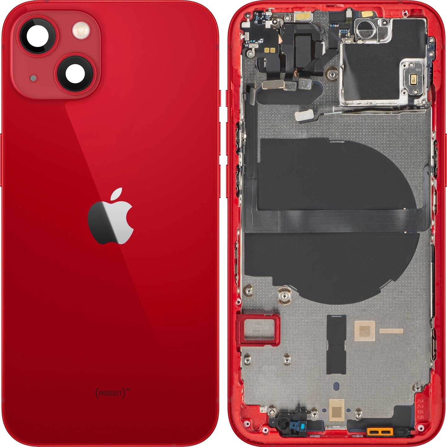 Couvercle de Batterie Apple iPhone 13, Avec Coque Centrale, Rouge, Swap