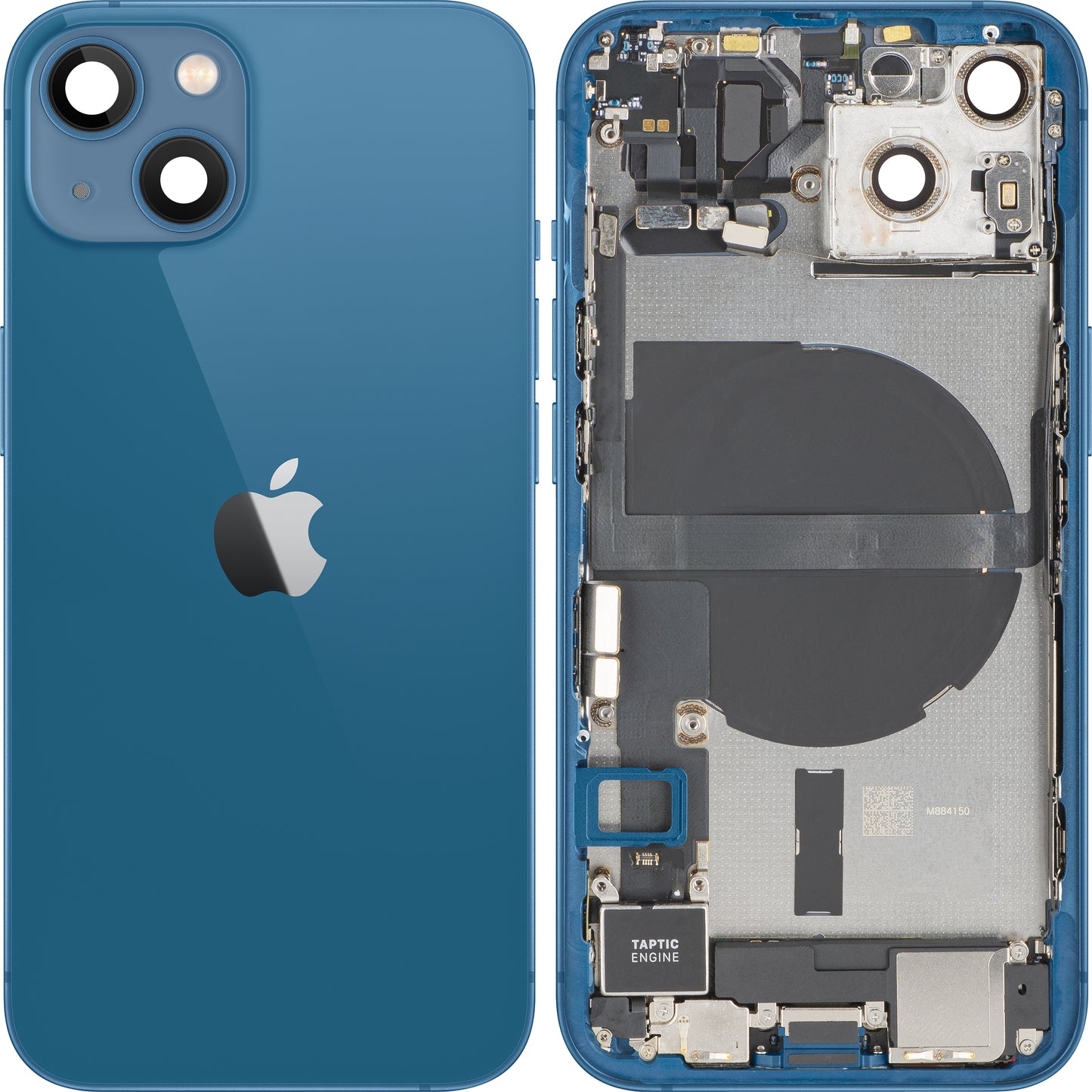 Couvercle de batterie Apple iPhone 13, avec boîtier intermédiaire, pièces complètes, bleu, échange