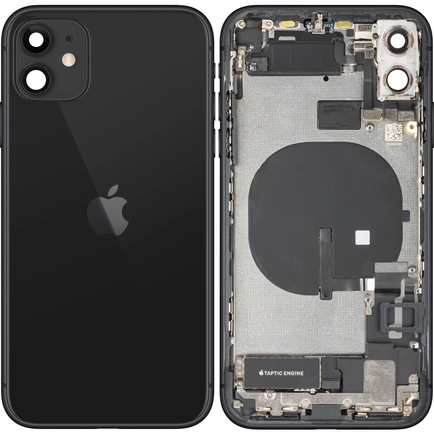 Couvercle de batterie Apple iPhone 11, avec boîtier intermédiaire, pièces complètes, noir, échange