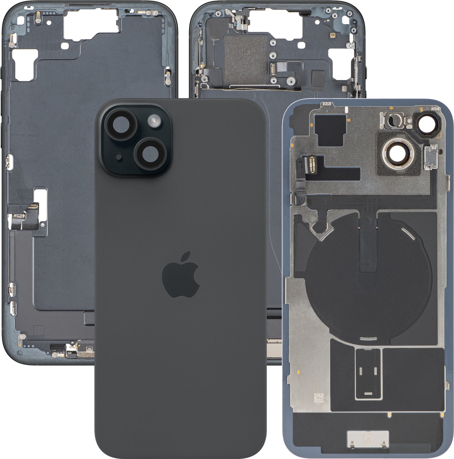 Couvercle de Batterie Apple iPhone 15 Plus, Avec Coque Centrale, Complet, Noir, Échange