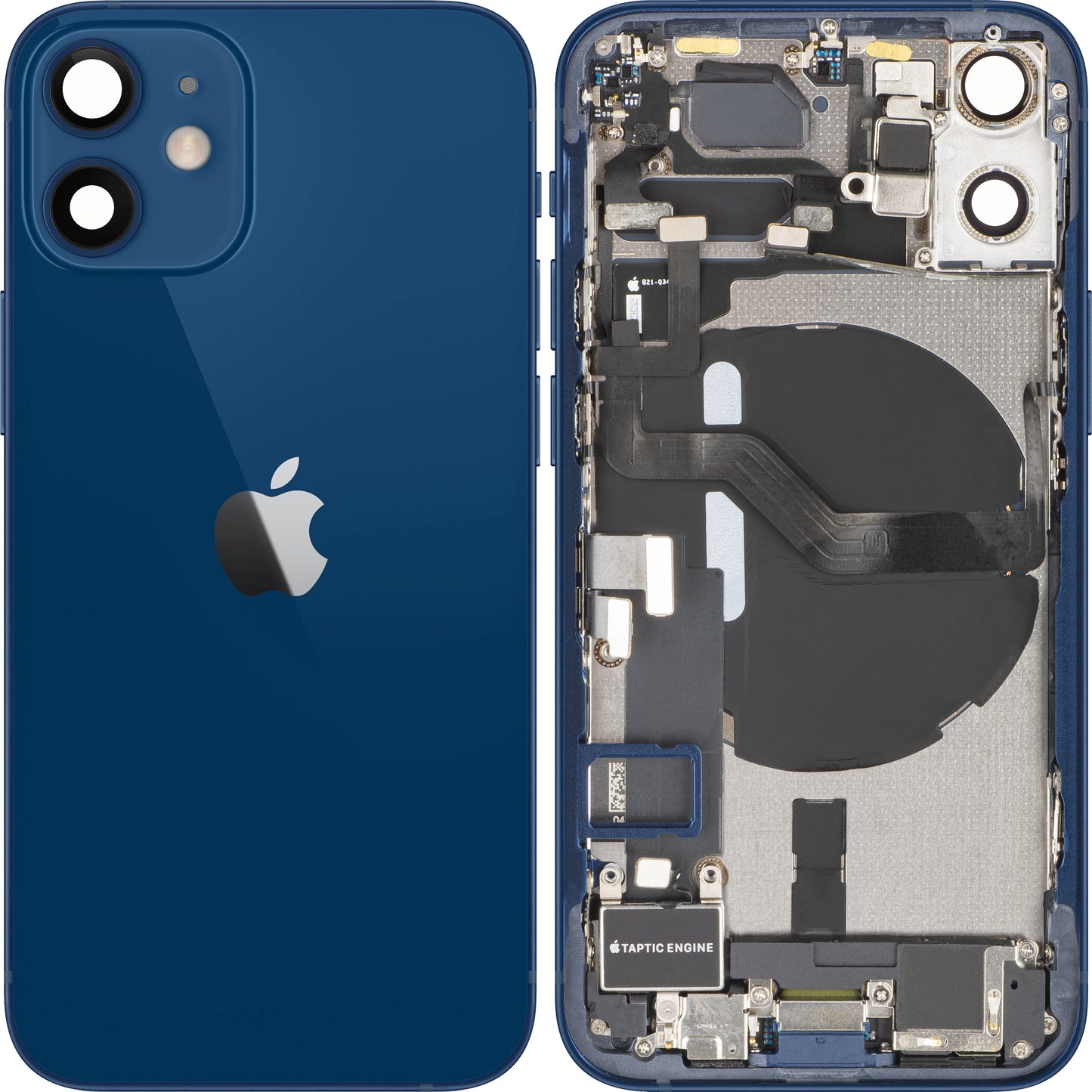 Couvercle de batterie Apple iPhone 12 mini, avec boîtier intermédiaire, pièces complètes, bleu, échange
