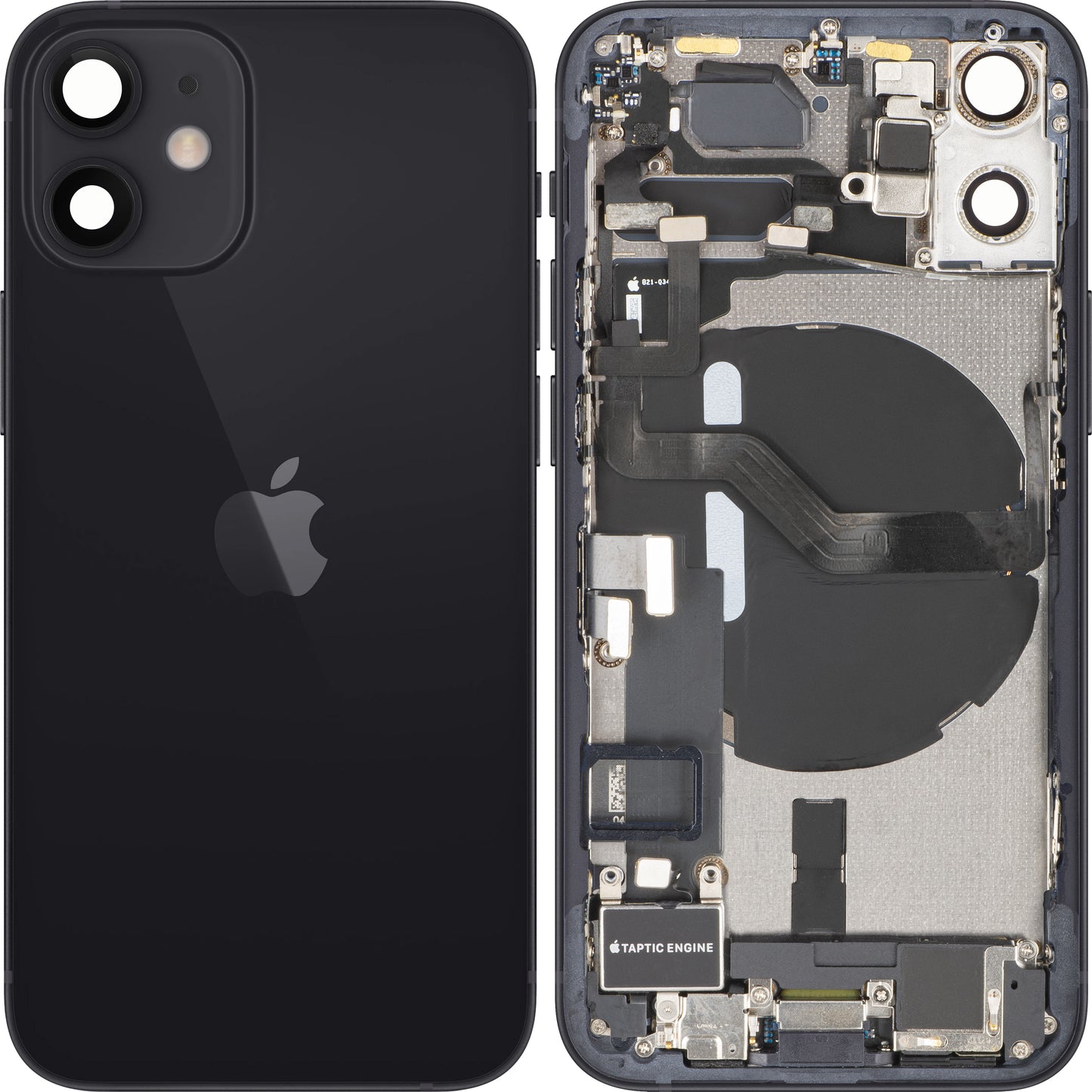 Couvercle de batterie Apple iPhone 12 mini, avec boîtier intermédiaire, pièces complètes, noir, échange