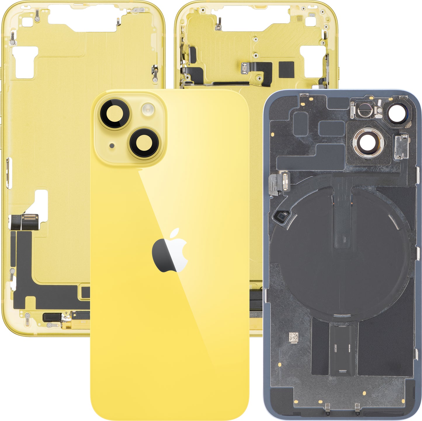 Couvercle de batterie Apple iPhone 14, avec boîtier intermédiaire, pièces complètes, jaune, échange