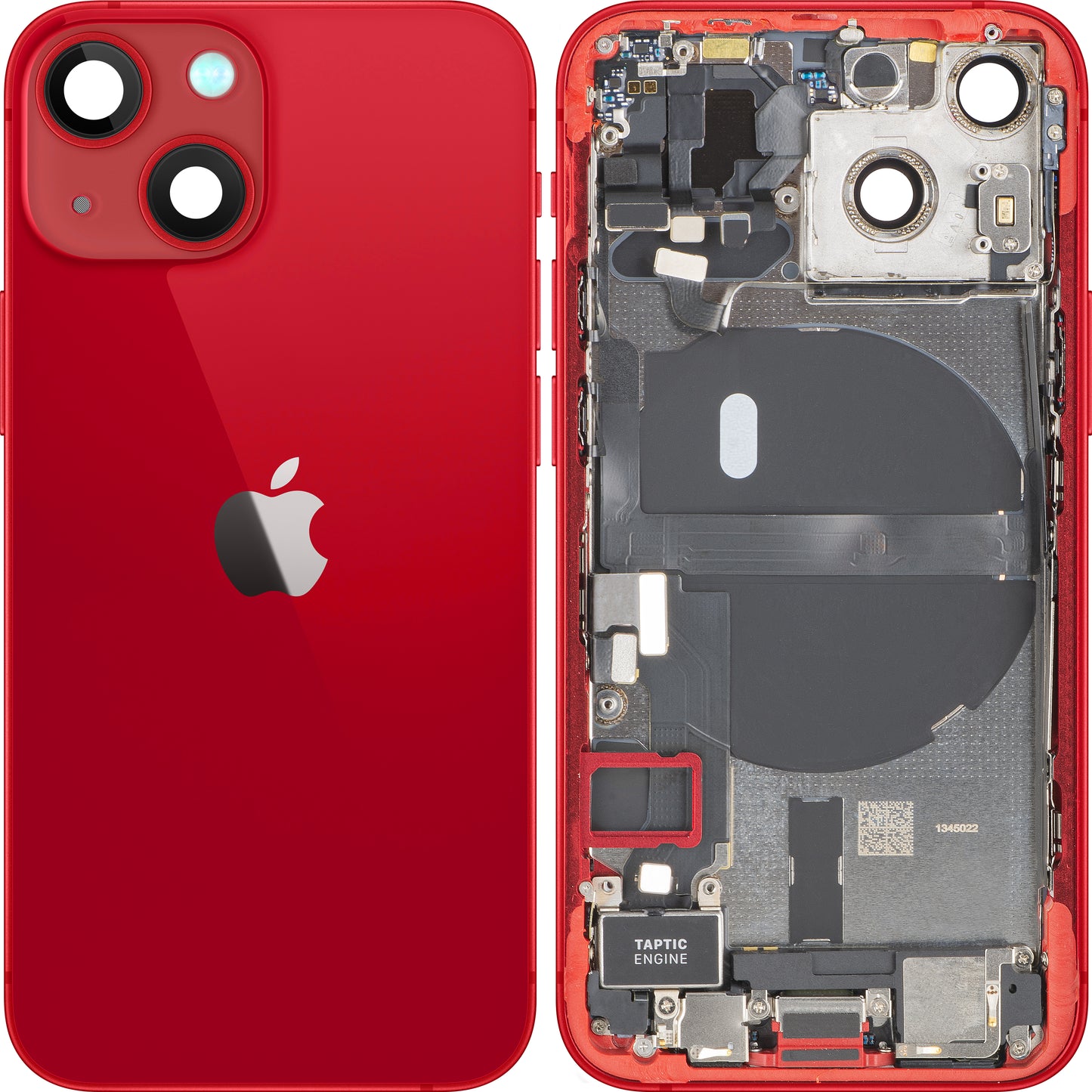 Couvercle de batterie Apple iPhone 13 mini, avec boîtier intermédiaire, pièces complètes, rouge, échange