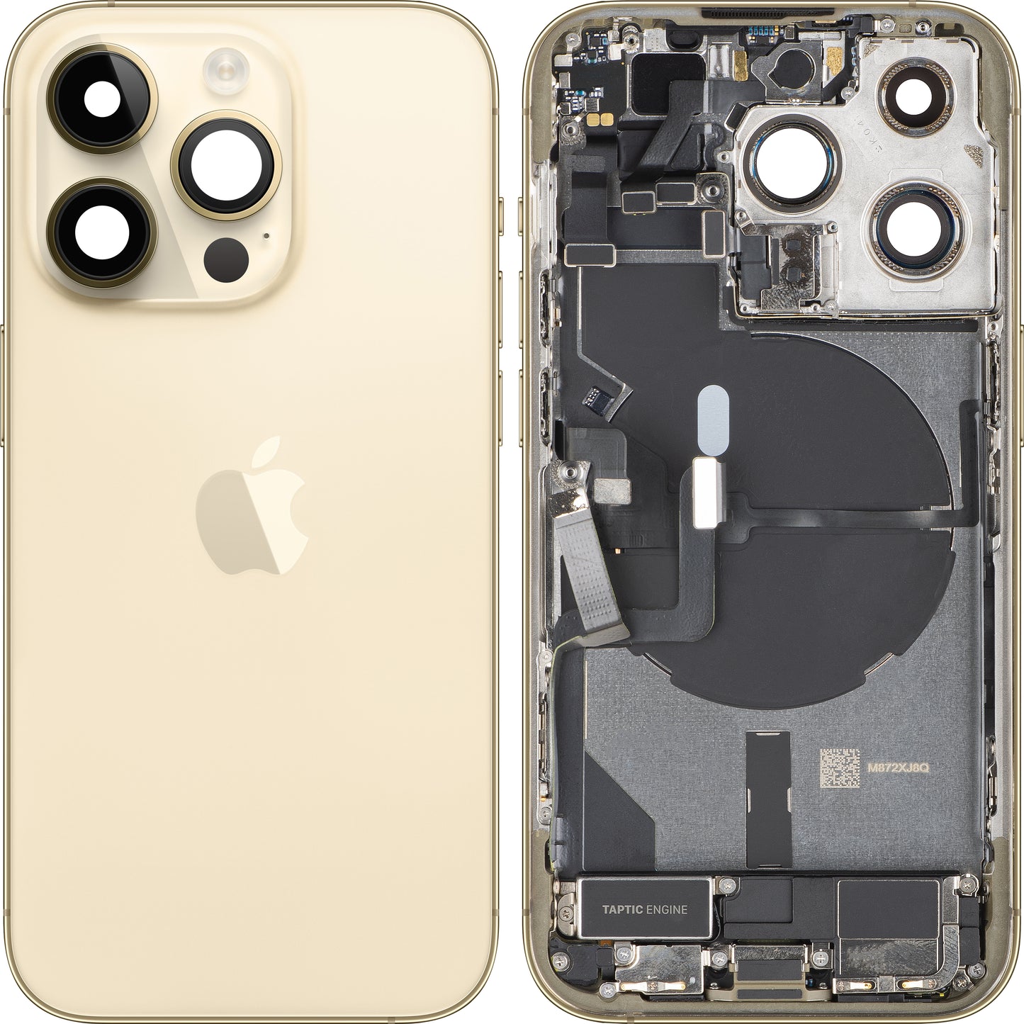 Couvercle de batterie Apple iPhone 14 Pro, avec coque centrale, version US, doré, échange