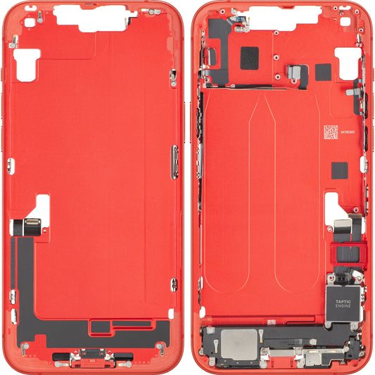 Couvercle de batterie Apple iPhone 14 Plus, avec boîtier intermédiaire, toutes pièces incluses, rouge, échange