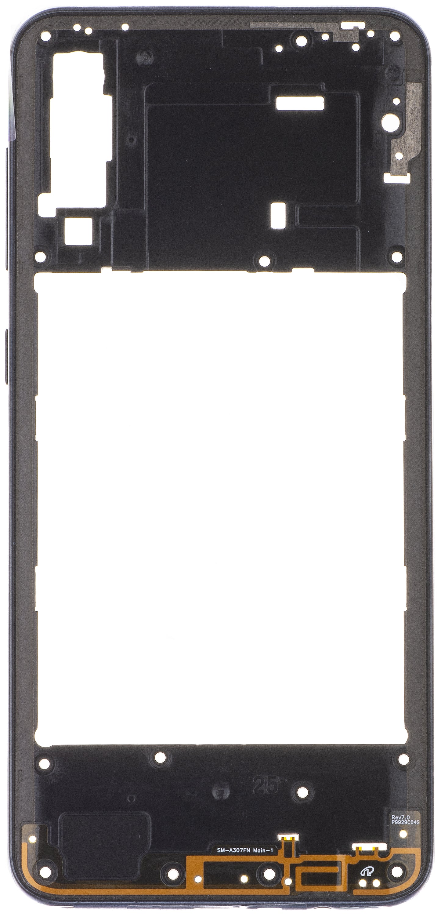 Coque centrale Samsung Galaxy A30s A307, noire