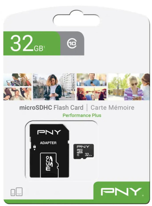 Carte mémoire microSDHC PNY Performance Plus, 32Go, Classe 10, Avec Adaptateur P-SDU32G10PPL-GE