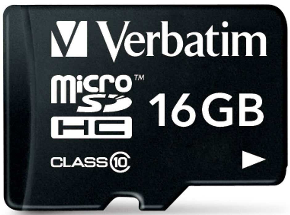 Carte Mémoire microSDHC Verbatim, 16Gb, Classe 10 / UHS-1 U1, Avec Adaptateur 44082