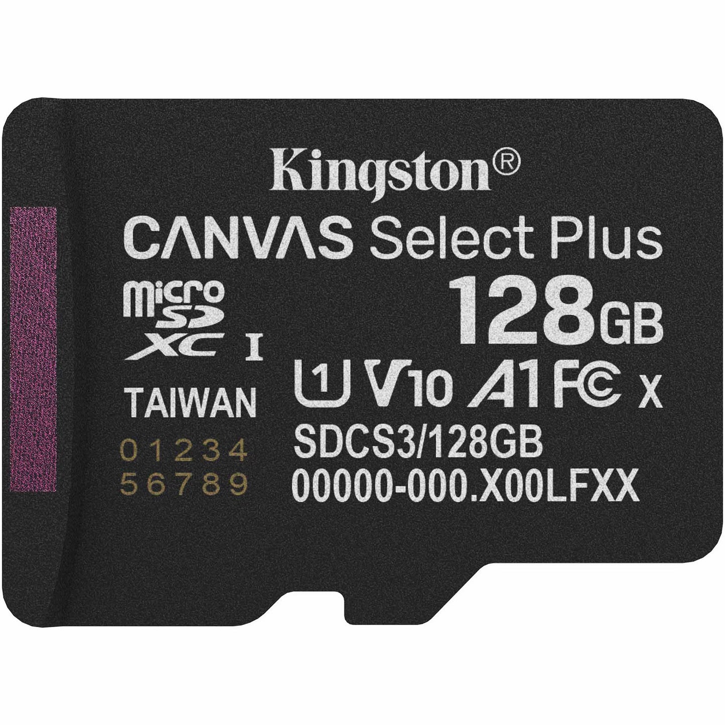 Carte mémoire microSDXC Kingston Canvas Select Plus Android A1, 128Gb, Classe 10 / UHS-1 U1 SDCS3/128GBSP