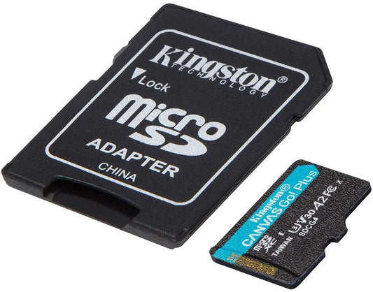 Kingston Canvas Go Plus microSDXC Memory Card Android A2, 64Gb, Class 10 / UHS-1 U3, With Adapter SDCG4/64GB