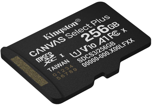 Kingston Canvas Select Plus Android A1 microSDXC Memory Card, 256Gb, Class 10 / UHS-1 U1 SDCS3/256GBSP