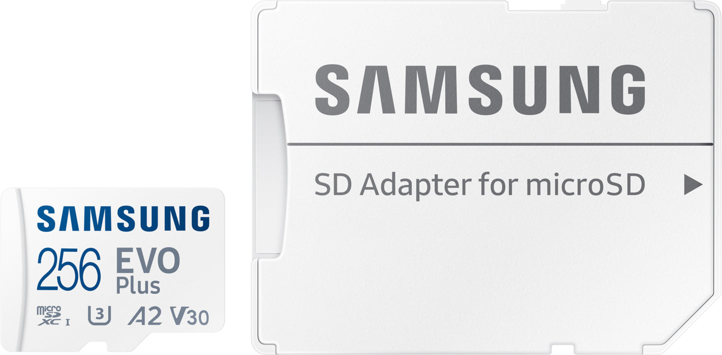 Carte mémoire microSDXC Samsung Evo Plus, 256Go, Classe 10 / UHS-1 U3, avec adaptateur MB-MC256SA/EU