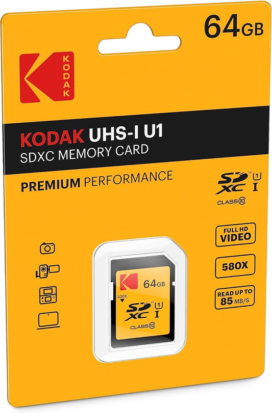 Carte mémoire SDXC Kodak, 64Go, Classe 10 / UHS-1 U1 EKMSD64GXC10K
