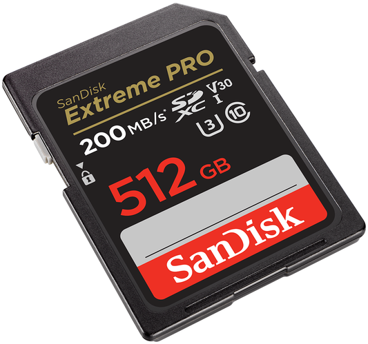 Carte Mémoire SDXC SanDisk Extreme Pro, 512Go, Classe 10 / UHS-1 U3 SDSDXXD-512G-GN4IN