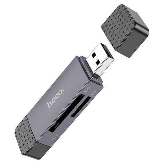 Lecteur de carte USB 3.0 / USB-C HOCO HB45, SD - microSD, Gris