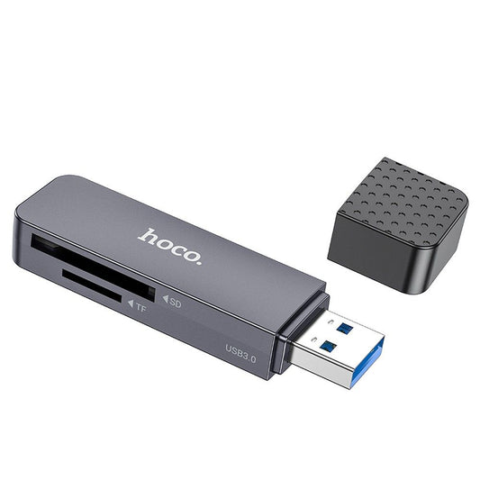 Lecteur de carte USB HOCO HB45, SD - microSD, Gris
