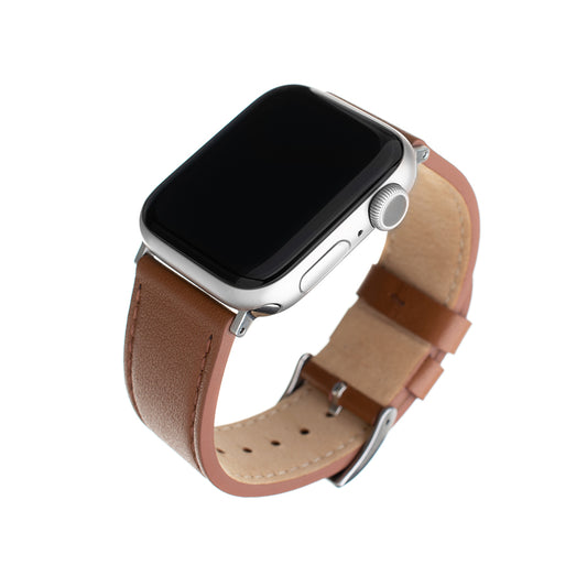 Bracelet Fixed Leather pour Apple Watch 49mm / 46mm / 45mm / 44mm / 42mm Series, Marron