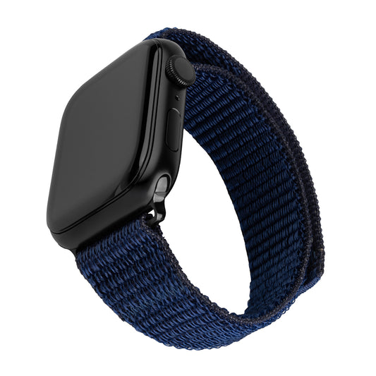 Bracelet Fixed Nylon Sporty pour Apple Watch 49mm / 46mm / 45mm / 44mm / 42mm Series, Bleu Foncé