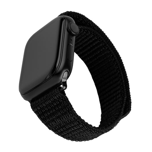 Bracelet Fixed Nylon Sporty pour Apple Watch 49mm / 46mm / 45mm / 44mm / 42mm Series, Noir