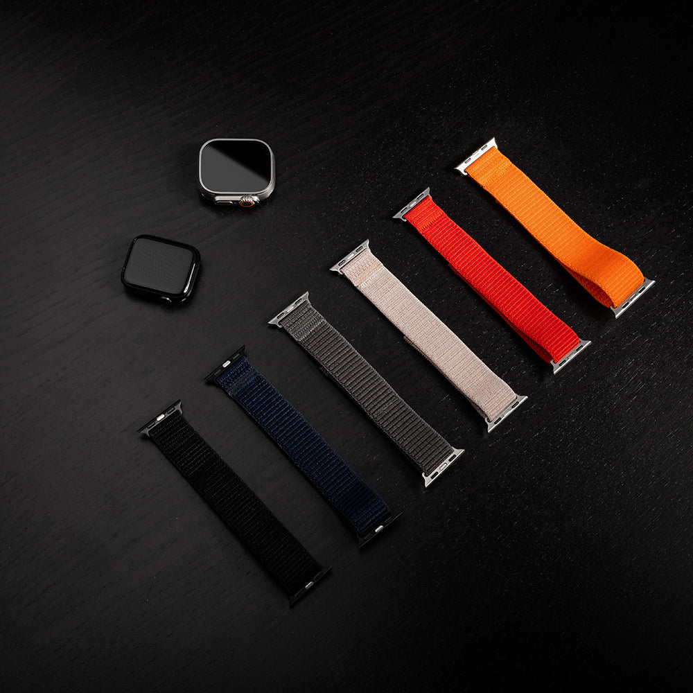 Fixed Nylon Sporty Strap for Apple Watch 49mm / 46mm / 45mm / 44mm / 42mm Series, Rose Gold