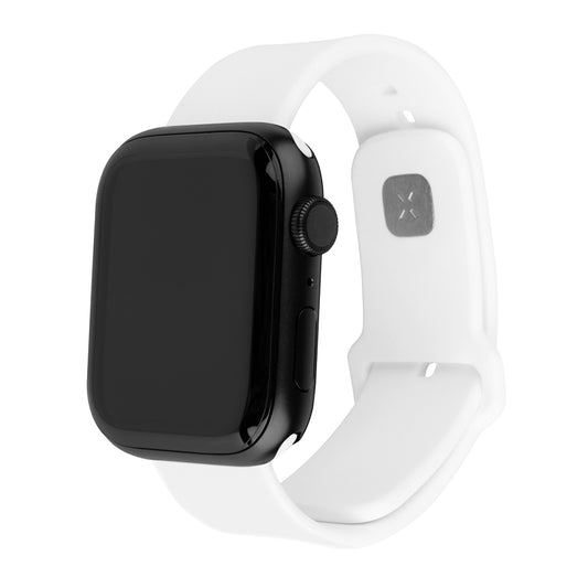 Bracelet Fixed Silicone Sporty pour Apple Watch 49mm / 46mm / 45mm / 44mm / 42mm Series, Blanc