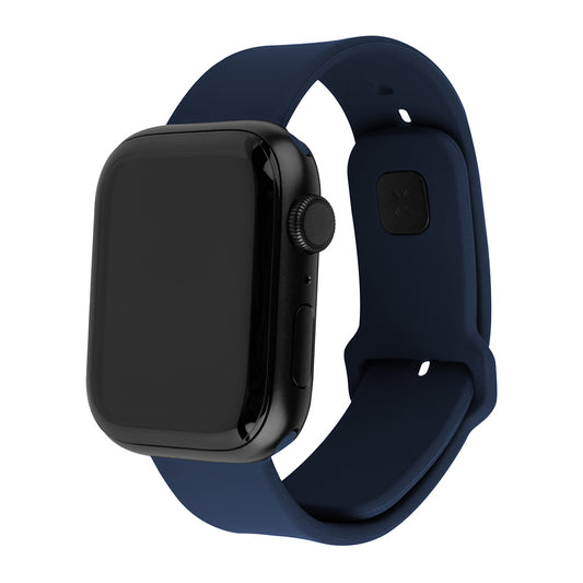 Bracelet Fixed Silicone Sporty pour Apple Watch 49mm / 46mm / 45mm / 44mm / 42mm Series, Bleu