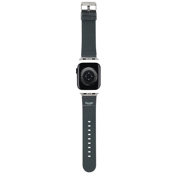 Bracelet Hello Kitty Leather Kitty Head pour Apple Watch 42mm / 41mm / 40mm / 38mm Series, Noir