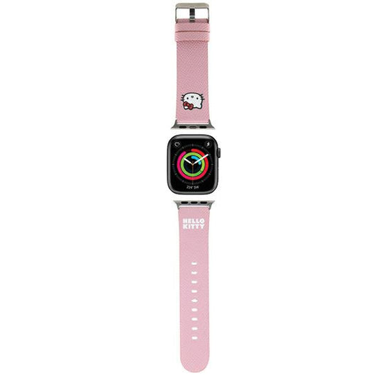 Bracelet Hello Kitty Leather Kitty Head pour Apple Watch 42mm / 41mm / 40mm / 38mm Series, Rose