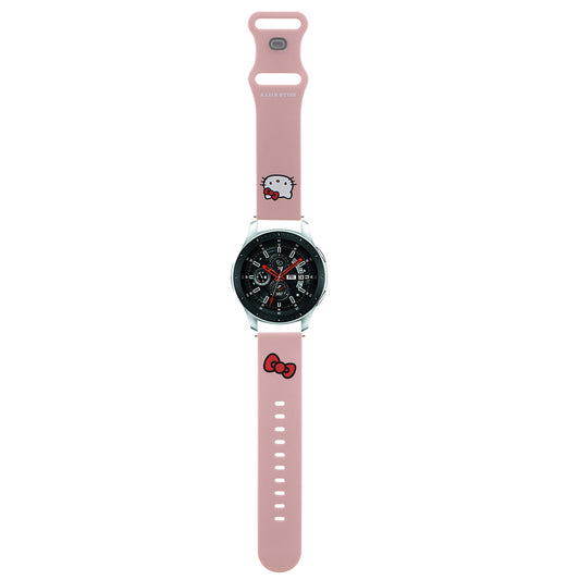 Bracelet Hello Kitty Silicone Kitty Head pour Samsung Galaxy Watch / Huawei Watch 46mm / 45mm / 41mm Series, Rose.