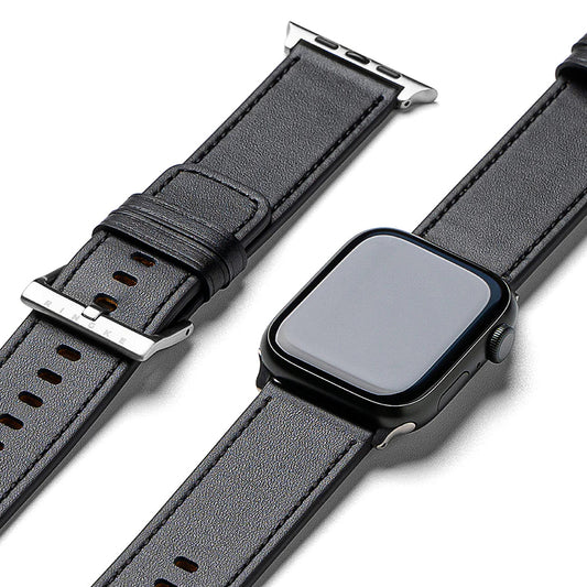 Bracelet Ringke Leather One pour Apple Watch 49mm / 46mm / 45mm / 44mm / 42mm Series, Noir