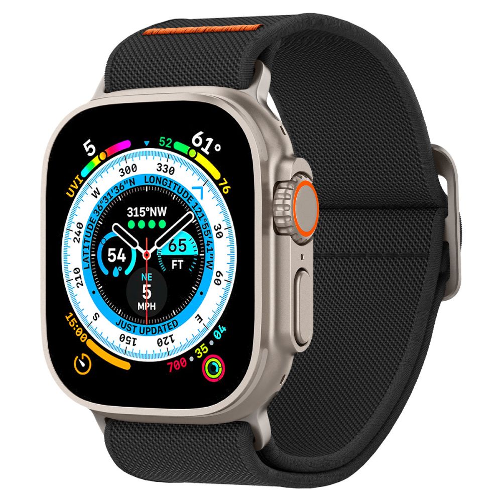 Bracelet Spigen Fit Lite Ultra pour Apple Watch 49mm / 46mm / 45mm / 44mm / 42mm Series, Noir AMP05983