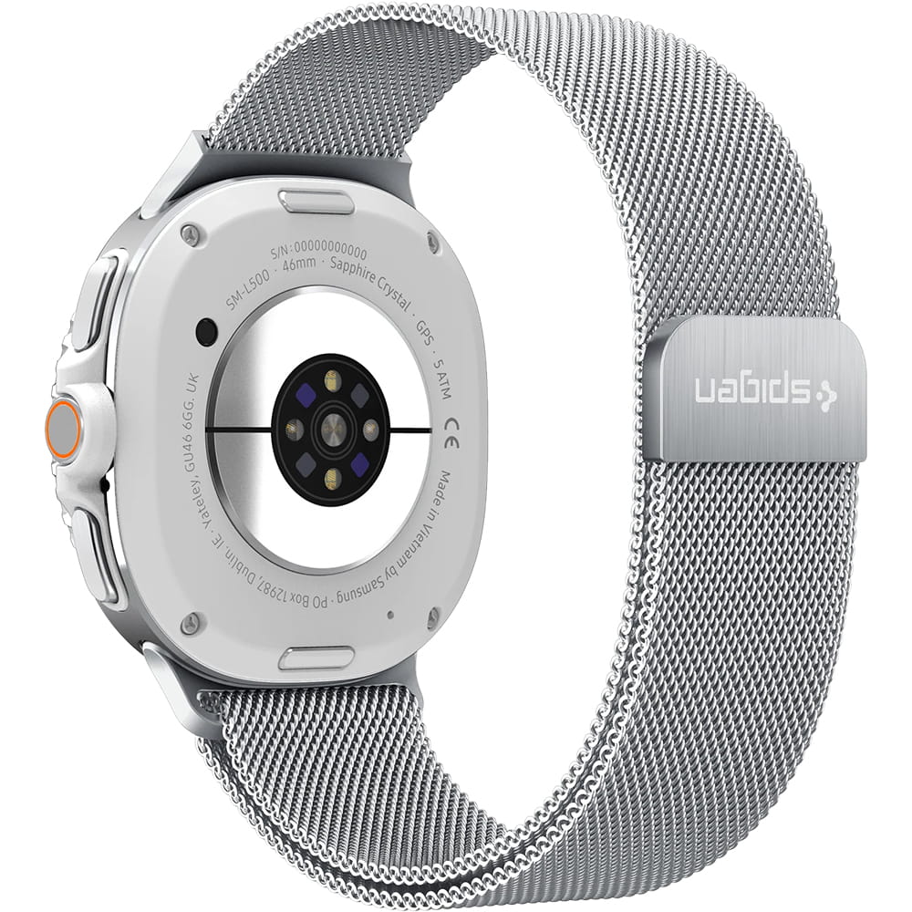 Bracelet Spigen Metal Fit pour Samsung Galaxy Watch9 / Watch8 / Watch8 Classic Series, Argenté AMP10121
