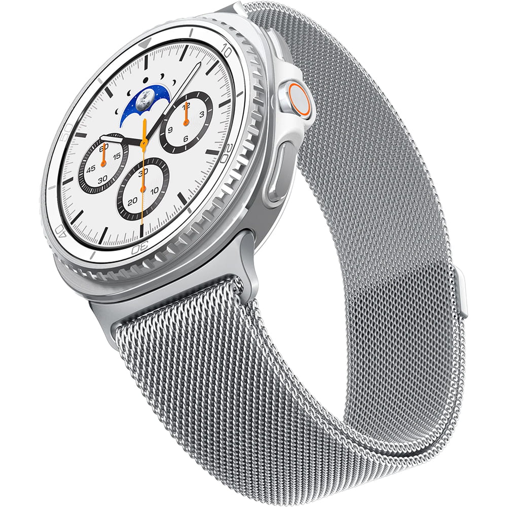 Bracelet Spigen Metal Fit pour Samsung Galaxy Watch9 / Watch8 / Watch8 Classic Series, Argenté AMP10121