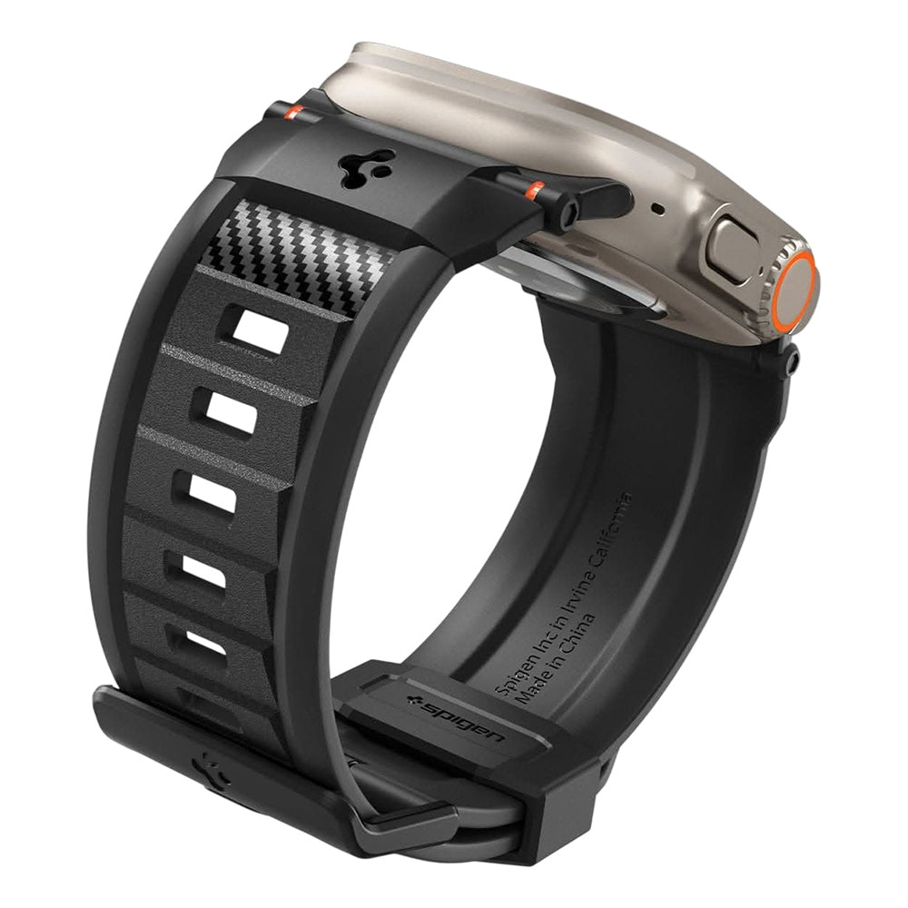 Bracelet Spigen Rugged pour Apple Watch Series 49 mm / 46 mm / 45 mm / 44 mm, noire AMP07105