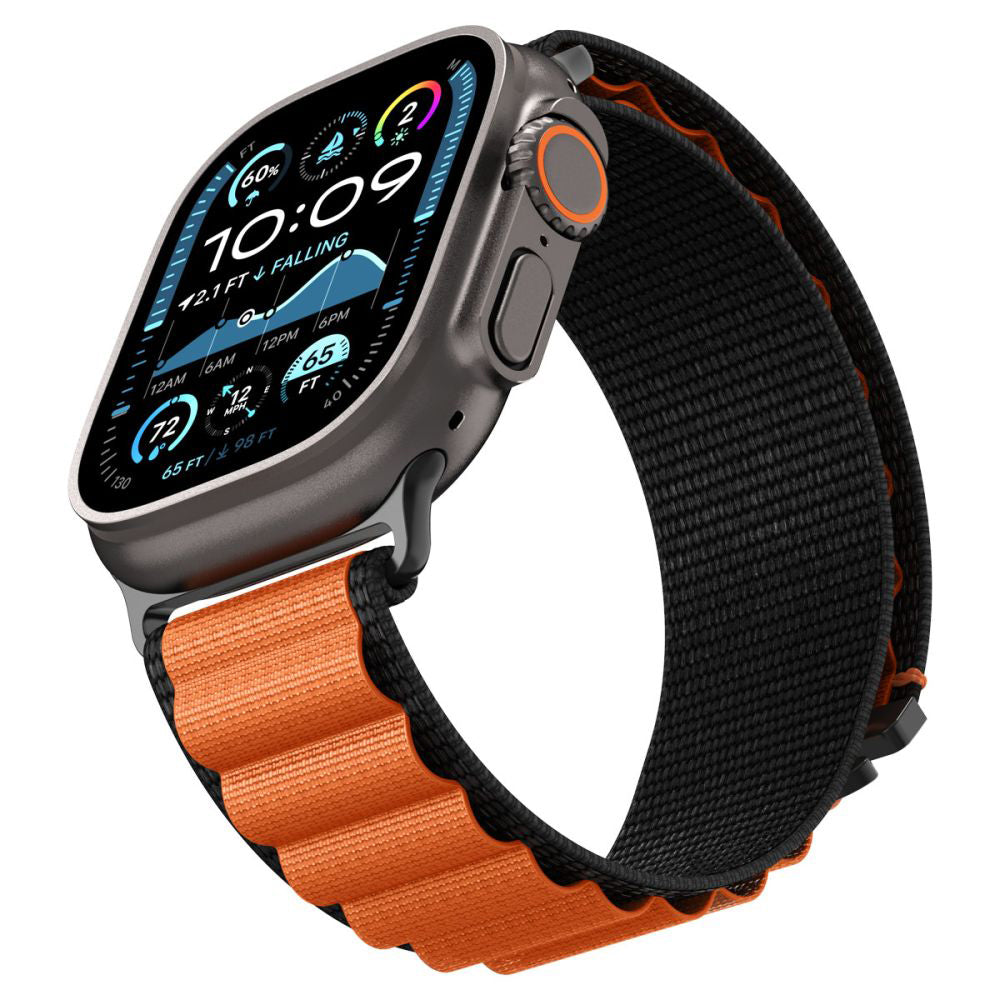 Bracelet Spigen WBF1 pour Apple Watch 49mm / 46mm / 45mm / 44mm Series, Noir Orange AMP10145