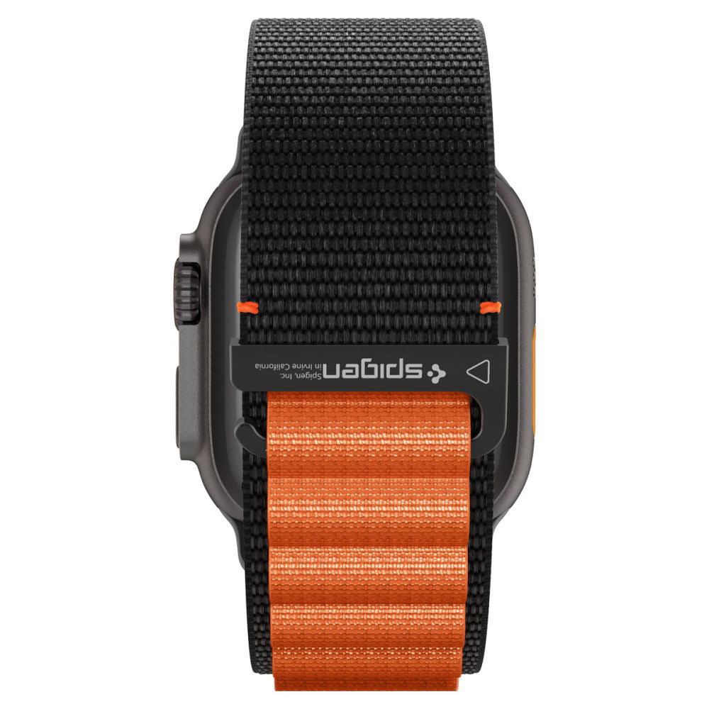 Bracelet Spigen WBF1 pour Apple Watch 49mm / 46mm / 45mm / 44mm Series, Noir Orange AMP10145