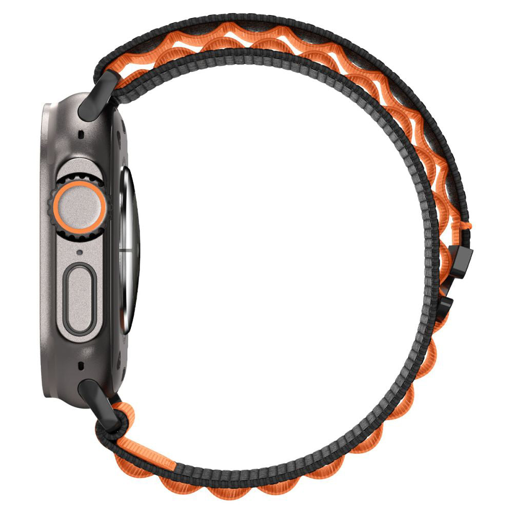 Bracelet Spigen WBF1 pour Apple Watch 49mm / 46mm / 45mm / 44mm Series, Noir Orange AMP10145