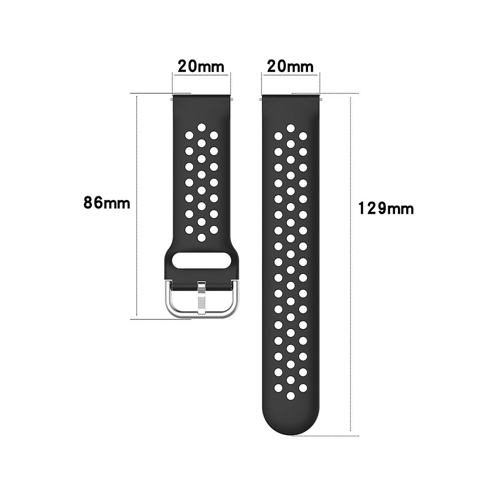 Bracelet Techsuit W004 pour Samsung Galaxy Watch / Huawei Watch Series, 20mm, Noir