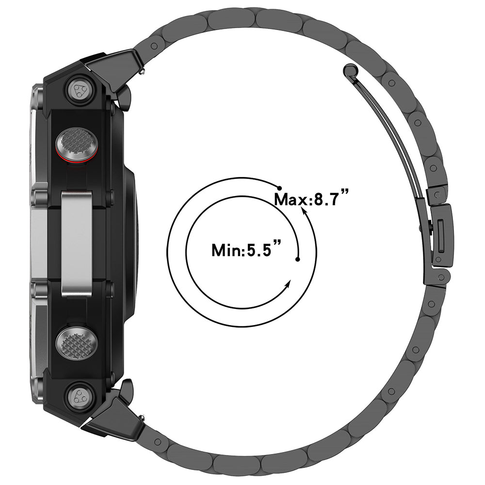 Bracelet Techsuit W010 pour Amazfit T-Rex 3, Noir