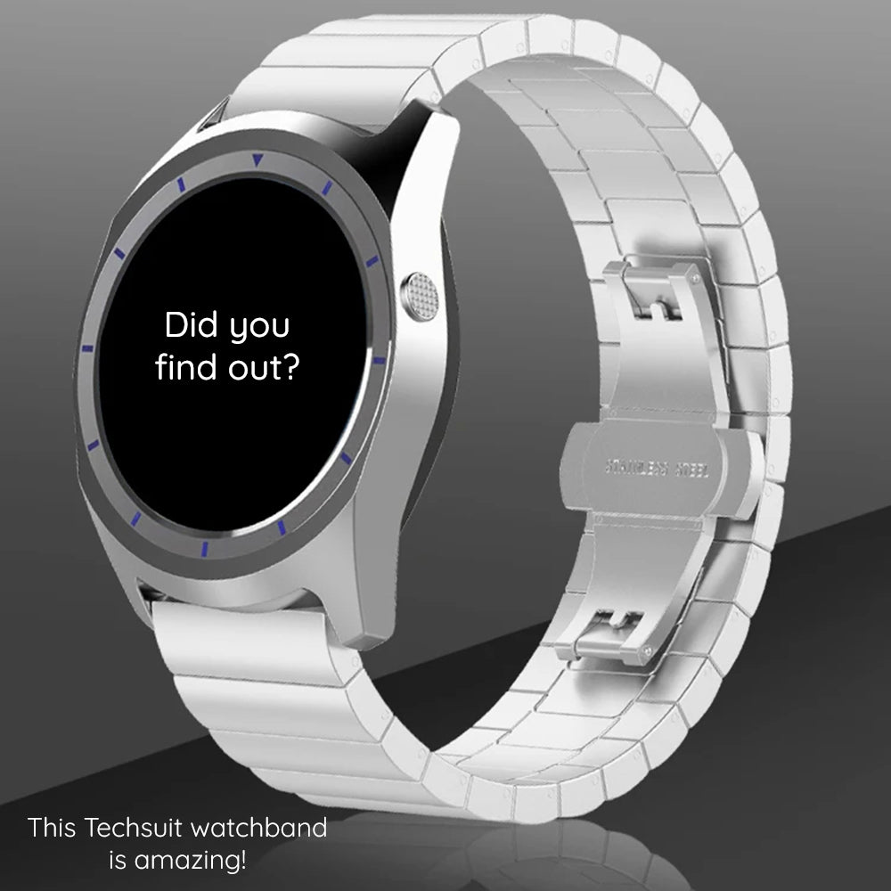 Bracelet Techsuit W012 pour Huawei Watch / Xiaomi Watch Series, 22mm, Argenté