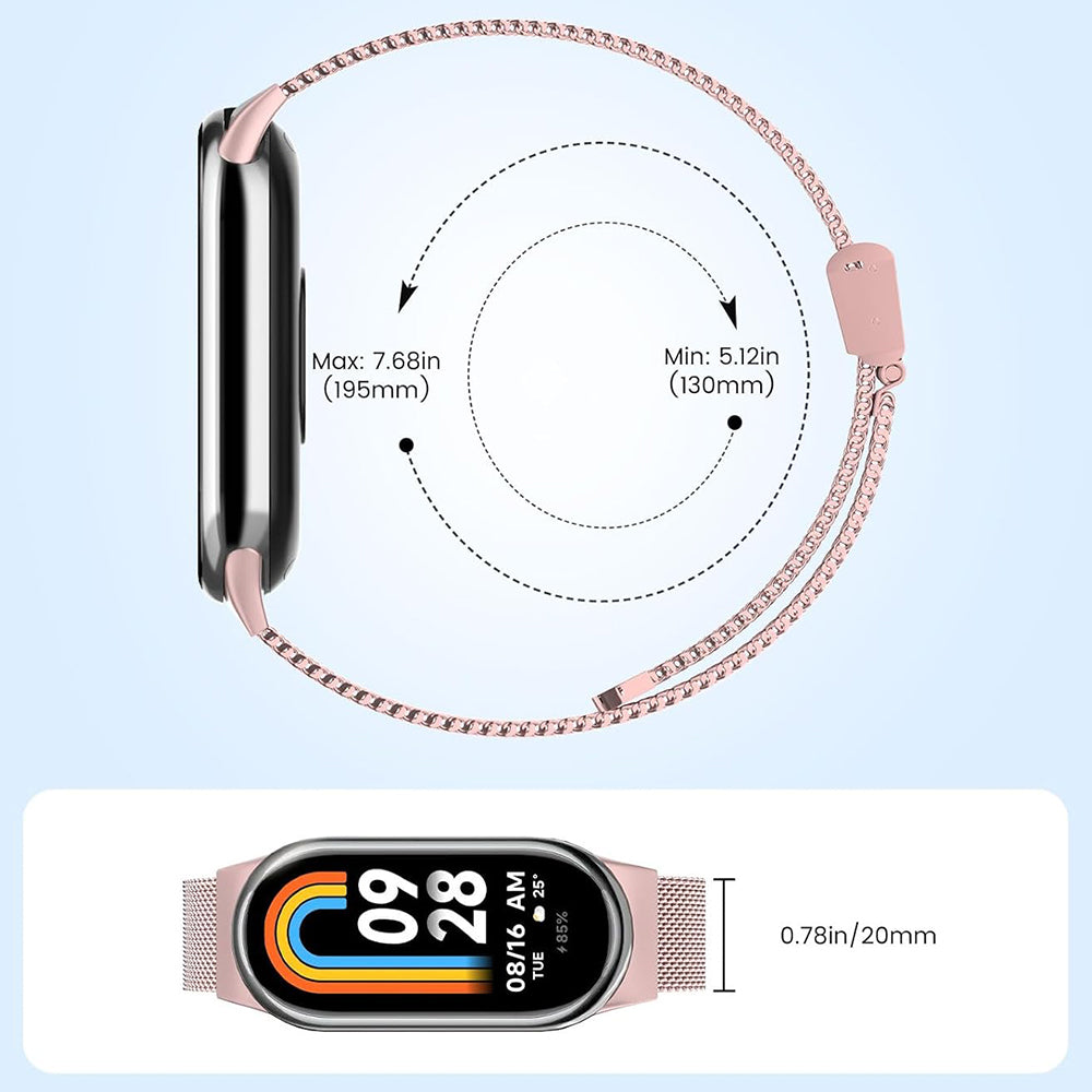 Bracelet Techsuit W022 pour Xiaomi Smart Band 9 / 8, 15mm, Rose Doré