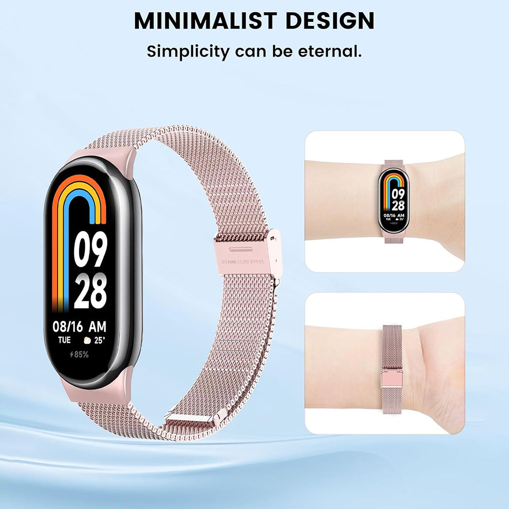 Bracelet Techsuit W022 pour Xiaomi Smart Band 9 / 8, 15mm, Rose Doré